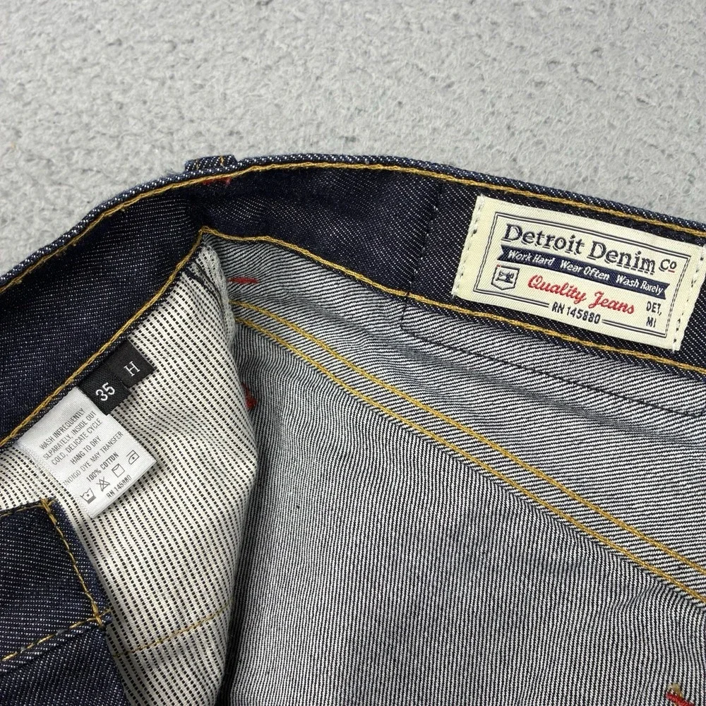 Detroit Denim Co Jeans Men's 35 (33x31) Blue Straight Leg Denim Pants